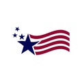 Illustration America flag waving