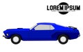 Illustration of American Blue Muscle Car