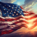 illustration of american flag, concept of independence day Royalty Free Stock Photo