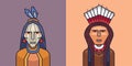 Illustration of american red indians