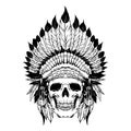 Indian skull native vector image