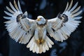 An anamorph bald eagle flying with a spatulate, high quality, high resolution Royalty Free Stock Photo
