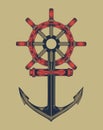 Illustration of anchor with handwheel