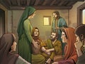 Bible scene illustration. early christians.