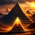 Illustration of ancient Egypt pyramid in fictional and mysterious style