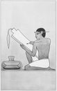 Illustration of ancient Egyptian scribe