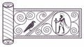 Ancient Egyptian Scroll Art, Historical Mythological Figures, vector design Generative AI Royalty Free Stock Photo