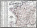 Illustration of an ancient map of France