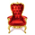 illustration of an ancient red royal throne.