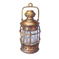 Illustration of ancient ship lantern. Royalty Free Stock Photo