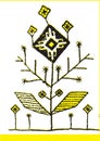 illustration ancient symbol tree of life white background.