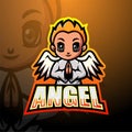 Angel boy mascot esport logo design Royalty Free Stock Photo