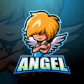 Angel mascot esport logo design Royalty Free Stock Photo