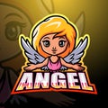 Angel mascot esport logo design Royalty Free Stock Photo