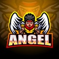 Angel mascot esport logo design Royalty Free Stock Photo