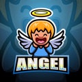 Angel mascot esport logo design Royalty Free Stock Photo