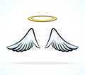 Angel wings with aureole Royalty Free Stock Photo