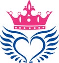 Angel wings with crown icon