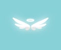 Illustration angel wings isolated on blue background