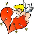 Illustration of an Angry Amor Angel Boy Royalty Free Stock Photo