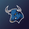Angry Bull Mascot Logo - Animals Mascot Esports Logo Vector Illustration Design Concept. Royalty Free Stock Photo