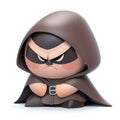 Angry cartoon ninja with hooded cloak Royalty Free Stock Photo