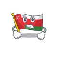 Illustration of Angry flag oman mascot vector illustration