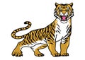 The illustration of an angry tiger standing