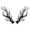 illustration with animal horns silhouettes isolated on white background Royalty Free Stock Photo