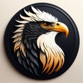 eagle head logo illustration, gold theme