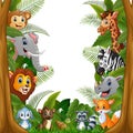 Animals forest meet together in frame Royalty Free Stock Photo