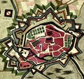 Illustration of the antique map of the Conde Fort in France Royalty Free Stock Photo