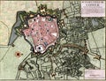 Illustration of the antique map of Saint-Omer in France Royalty Free Stock Photo