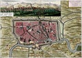 Illustration of the antique map of Trevignano Treviso near Venice, Italy Royalty Free Stock Photo