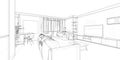 Modern interior design. Sketch of the apartment.