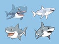 Illustration of Apex Predator - Fearsome Shark in Deep Ocean