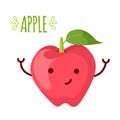Illustration of apple cartoon character
