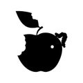 illustration apple, caterpillar, leaf icon Royalty Free Stock Photo