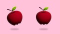 illustration of an apple image with a 3D view