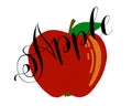 Illustration of an Apple with lettering text