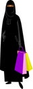 Illustration Arab Woman in Hijab with Shopping Bags