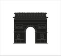 Illustration of the Arc de Triomphe isolated on a white background Royalty Free Stock Photo