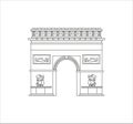 Illustration of the Arc de Triomphe isolated on a white background Royalty Free Stock Photo