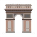 Illustration of the Arc de Triomphe in Paris. Landmark of France. Vector illustration