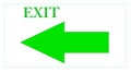 Illustration of an arrow indicates the exit to the left isolated on a white background