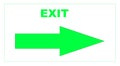 Illustration of an arrow indicates the exit to the right isolated on a white background