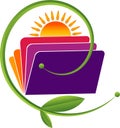 Bright book leaf logo