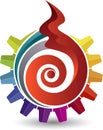 Gear flame logo