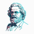 illustration art of karl marx. Karl Heinrich Marx was a German philosopher Royalty Free Stock Photo