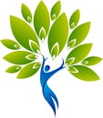 Yoga tree logo Royalty Free Stock Photo